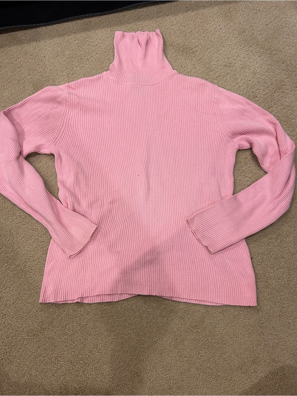 Charter Club Pink Ribbed Turtleneck Sweater